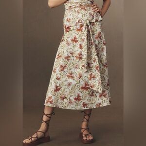 Anthropologie En Saison Alexane Bow Midi Skirt Large runs small